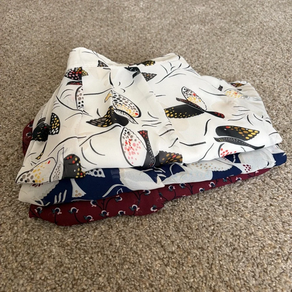 Printed Mini Skirt  Bundle Navy, Burgundy, and Cream - Picture 8 of 8